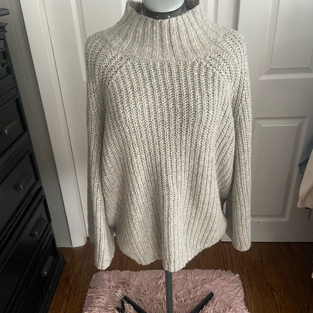 Chaps Light Gray Turtleneck Sweater